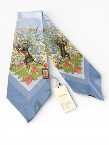 Sciarpa gucci seta tigre - gucci, blu