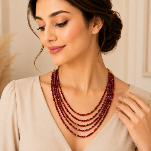 Collana con perle - , sfaccettate