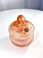 Portagioie Murano vetro rosa decorato fiori oro | Scatola vintage artigianale