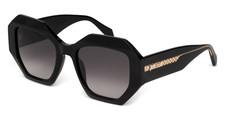 Occhiali da sole donna Just Cavalli neri grandi lenti sfumate esagonali oversize