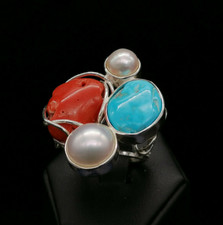 Anello donna corallo rosso - corallo,