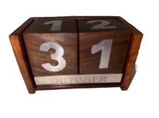 Calendario da tavolo in legno stile vintage scrivania ufficio decorativo 1B