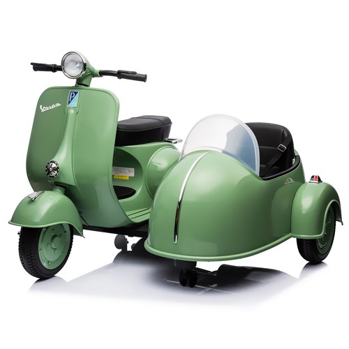 Vespa sidecar verde elettrica - sidecar,