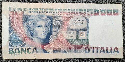 000 lire volto - 50.000, donna