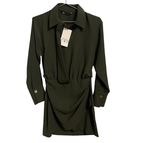 Zara mini abito verde - verde, oliva