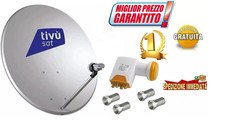 KIT SAT : PARABOLA ACCIAIO ZINCATO ANTIRUGGINE A VITA 60 CM+LNB 4 USCITE