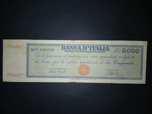 5000 lire titolo provvisorio - 5000,