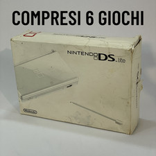 Nintendo DS Lite Bianca Console COMPLETA con 6 Giochi Inclusi TUTTO FUNZIONANTE