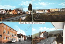 Cartolina Velo di Lusiana vedute del paese insegna SIP Alimentari 1968
