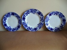 Johnson Bros England lotto 3 piatti ceramica bianco blu decoro Andorra majolica