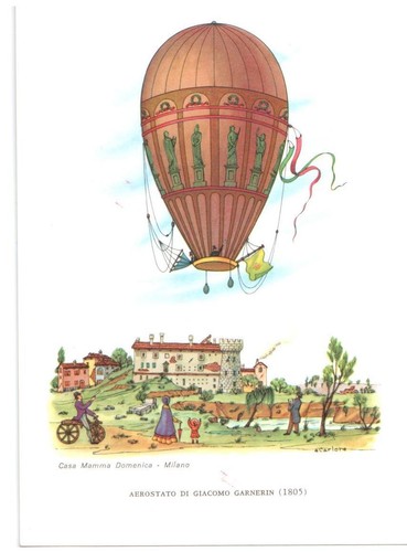 Cartolina aerostato - cartolina, g
