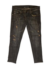 MISS JEANS jeans Blu scuro sfumato finiture oro/bronzo tg M effetto ripped donna