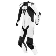 DAINESE TUTA MOTO PELLE LAGUNA SECA 5 PROF.PERF. BIANCO/NERO TG.48