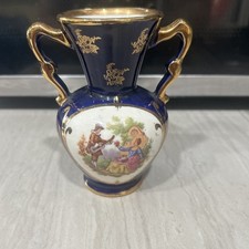 Vaso in porcellana blu Limoges