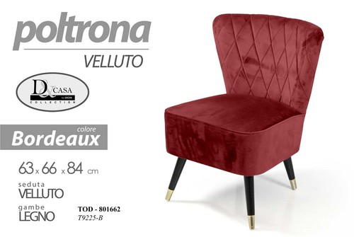 Poltrona sedia velluto - sedia,