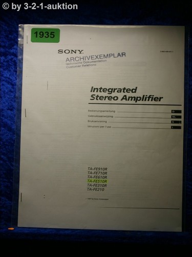 Sony bedienungsanleitung - bedienungsanleitung, ta