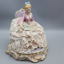 Luigi Fabris Statuina Porcellana 7,5" Italia 70/700 Lady in Chair Libro COSÌ COM'È -LEGGI