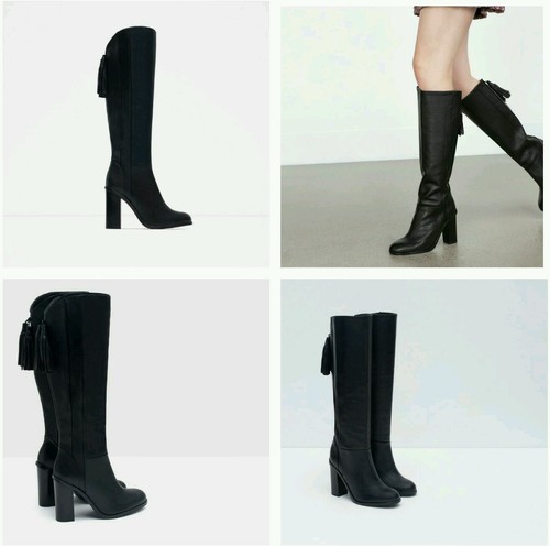 Zara high heel leather boots - zara,