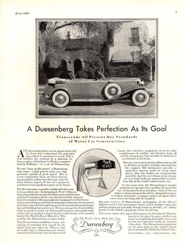 1930 duesenberg pubblicità - 1930,