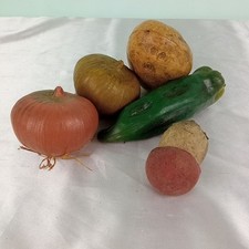 Lotto Verdure Porcino in Plastica Vecchio Negozio Bottega Vetrina scala 1/1