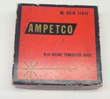 TRANSISTOR PORTATILE  ANNI 60 AMPETCO CON CUFFIA E SCATOLA FUNZIONANTE