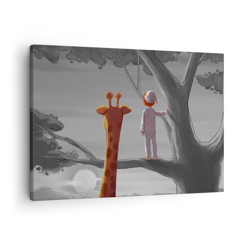 Quadro tela 70x50cm giraffa - quadro,