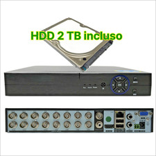 DVR 16 CANALI HD 2 TB 16 CANALI PROFESSIONALE SERVER ITALIANO HARD DISK 2000 GB