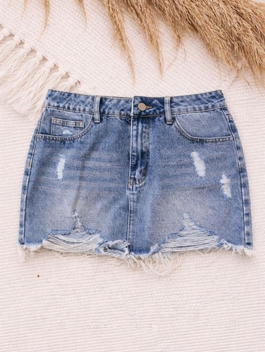 Minigonna denim blu - , chiaro