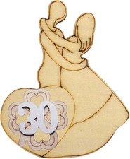 DLM-A851 Bomboniere 12 Calamite Magnete Legno Coppia Sposi x 30 anniversario