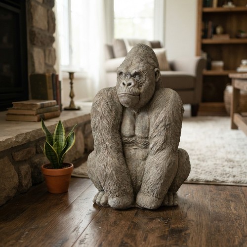 Grande scultura gorilla