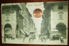 Cartolina d'epoca Italia Paesagg Toscana Livorno Via V Emanuele Tram edicola Bar