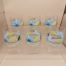ARCOPAL FRANCE 6 BICCHIERI FLO  FIORI PASTELLO CM.8 DA ACQUA