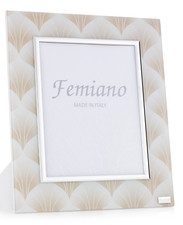 CORNICE PORTAFOTO 9X13 IN ARGENTO FOTO LEGNO VETRO ARTDEC0' ER208/3