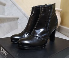 Tronchetto con plateau KATE tg 35 Pelle Nero Suola in Vero Cuoio Made in Italy