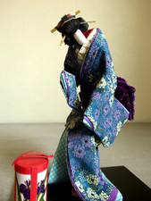 Bambola di carta giapponese Washi 20 cm (7,9"): donna e lanterna