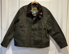 Barbour x Levi's Type II XL Giacca Cerata Verde Oliva Edizione Limitata Streetwear