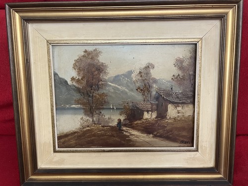 Dipinto lago olio - , tela