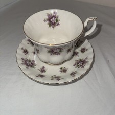 Vintage Royal Albert Bone China Sweet Violets 3 Pcs Cup, Saucer & Dessert Plate