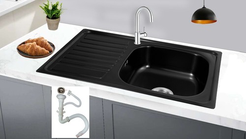 Lavello 80x50 nero acciaio