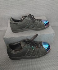 Scarpe da ginnastica Adidas Superstar anni 80 donna UK 5 nere punta in metallo guscio