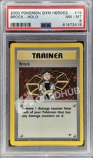CARTA POKEMON BROCK GYM HEROES 15/132 PSA 8 GRADATA TCG CARD