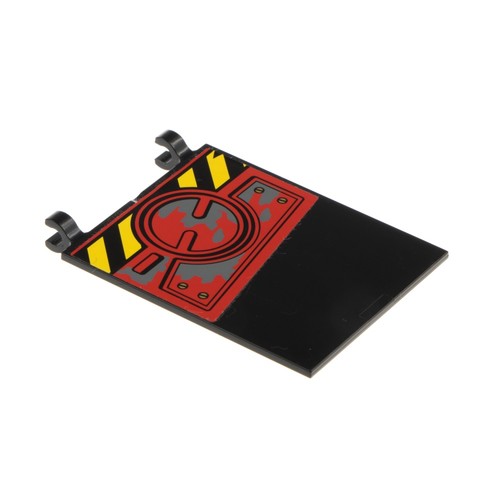 Lego bandiera 6x5 nera - 1x,