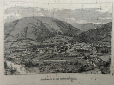 Incisione d'epoca stampa originale a pagina intera 1890 Gardone Pregno Brescia