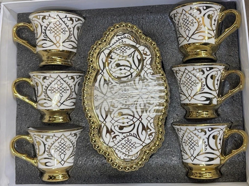 Turkish tea set cups with - set, 6