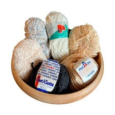 6 matassine vintage Boucle filato misto cotone Mikado Bernat Chat Botté pesca Aran