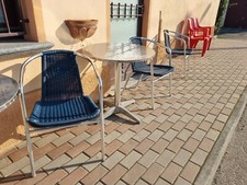 Bakaji 02824799 Tavolino Bar Bistrot Quadrato in Acciaio - 60 x 60 x 110cm