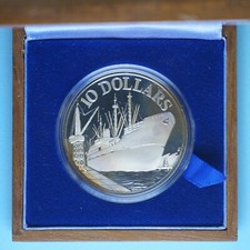 SINGAPORE 10 DOLLARI 1977 10 ANNI INDIPENDENZA ARGENTO SILVER PROOF IN BOX 