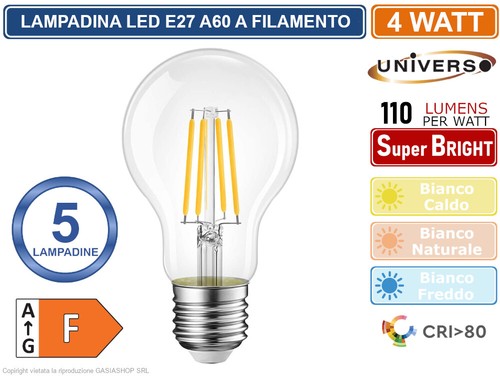 Pezzi lampadina led e27 4w - pezzi,