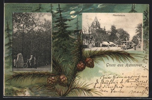 Cartolina hannover torre dei - hannover,,