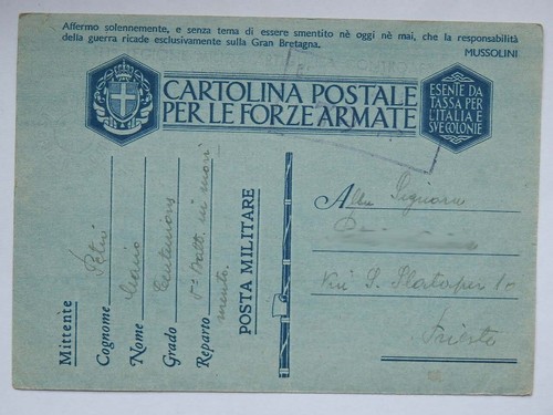 Posta militare trapani - 1941, 2